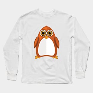 Brown Orange Penguin Long Sleeve T-Shirt